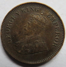 Load image into Gallery viewer, 1912 King George V India 1/2 Pice Coin
