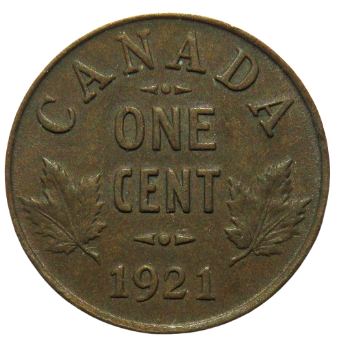 1921 King George V Canada One Cent Coin