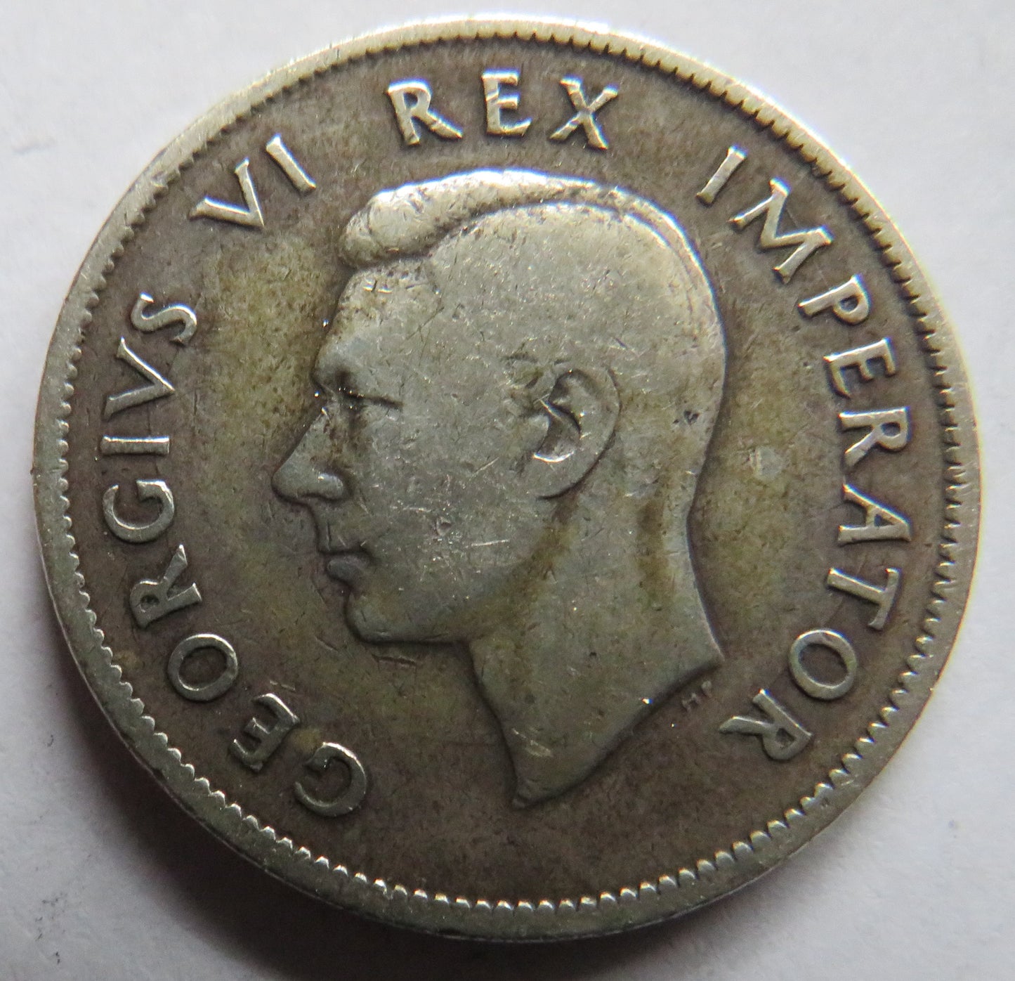 1942 King George VI South Africa Silver 2 Shillings Coin
