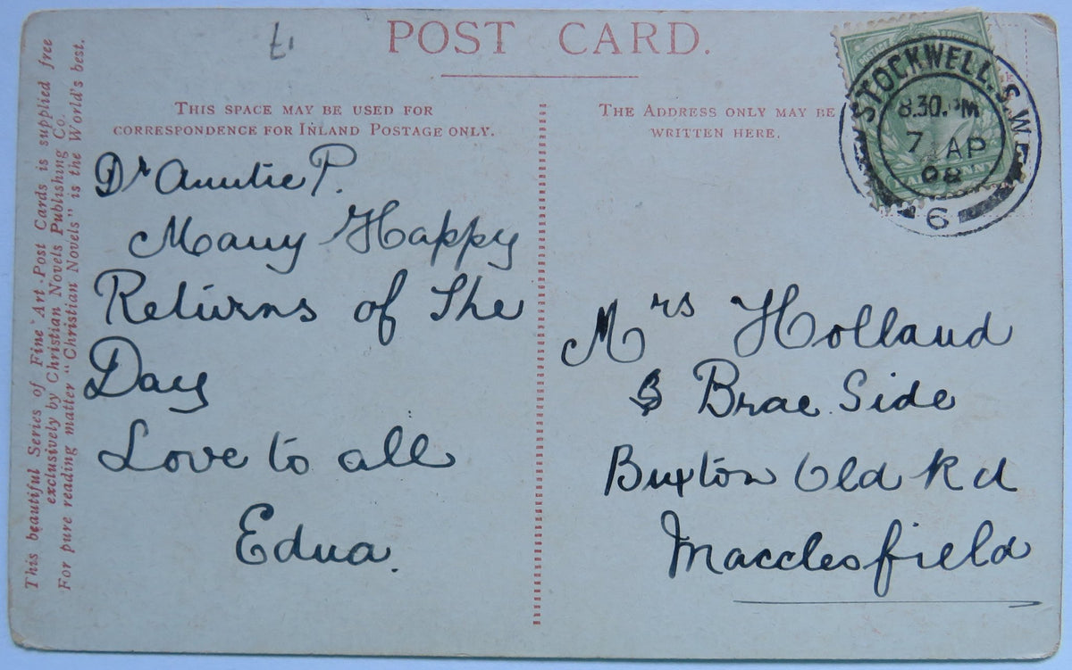 Vintage Postcard of St. Mary's Parish Church, Folkestone, 1908 image 2