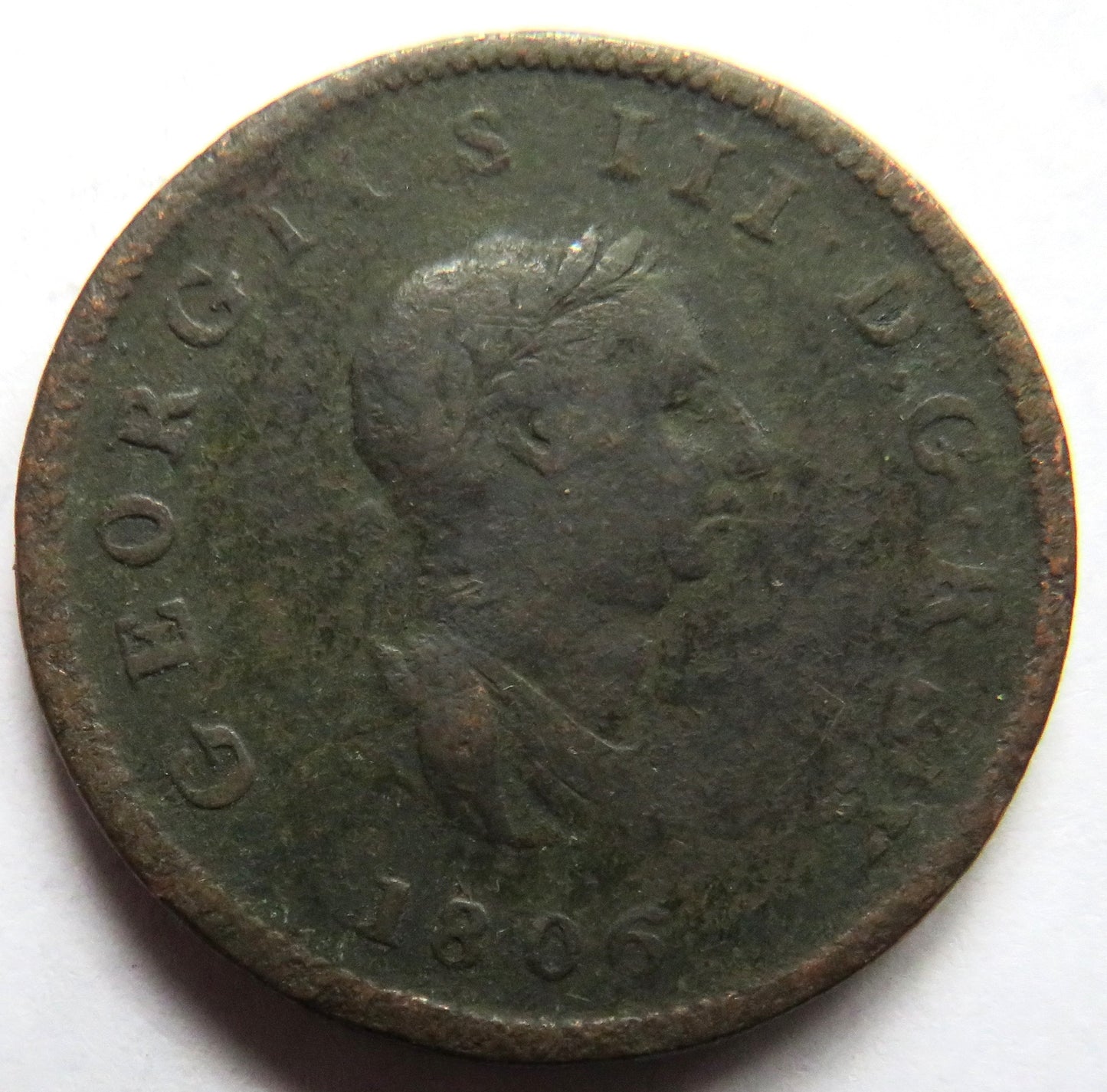 1806 King George III Halfpenny Coin - Great Britain