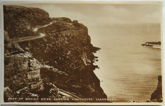 Vintage Postcard of Part of Marine Drive , Llandudno