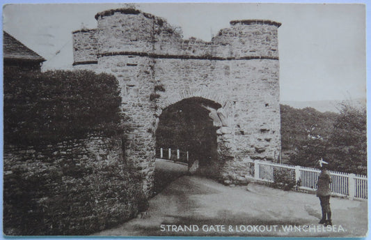 Vintage Postcard of Strand Gate & Lookout, Winchelsea, 1954, The British Publishing Co. image 1
