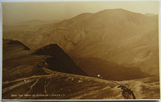 Vintage Postcard of The Train On Snowdon