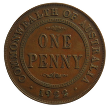 Load image into Gallery viewer, 1922 King George V Australia One Penny Coin
