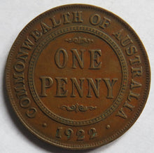 Load image into Gallery viewer, 1922 King George V Australia One Penny Coin
