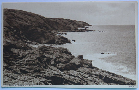 Vintage Postcard of Five Points, Clodgy, St. Ives image 1