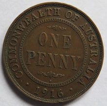 Load image into Gallery viewer, 1916-I King George V Australia One Penny Coin
