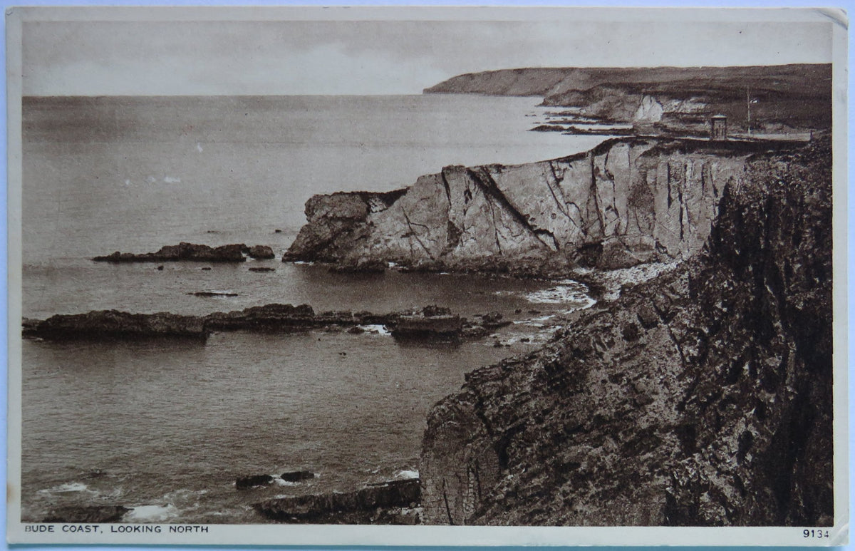 Vintage Postcard of Bude Coast, Looking North, 1939 image 1