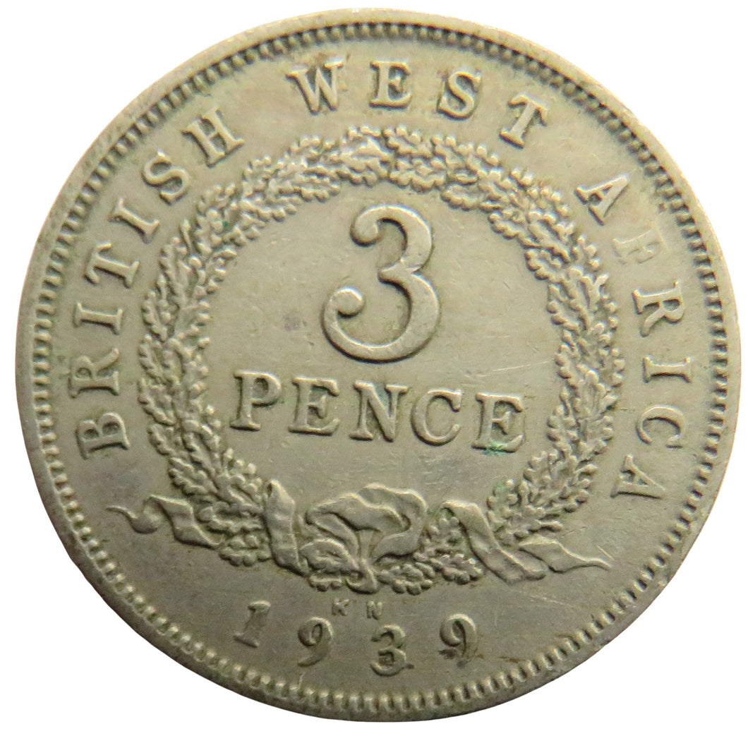 1939 -KN King George VI British West Africa Threepence Coin