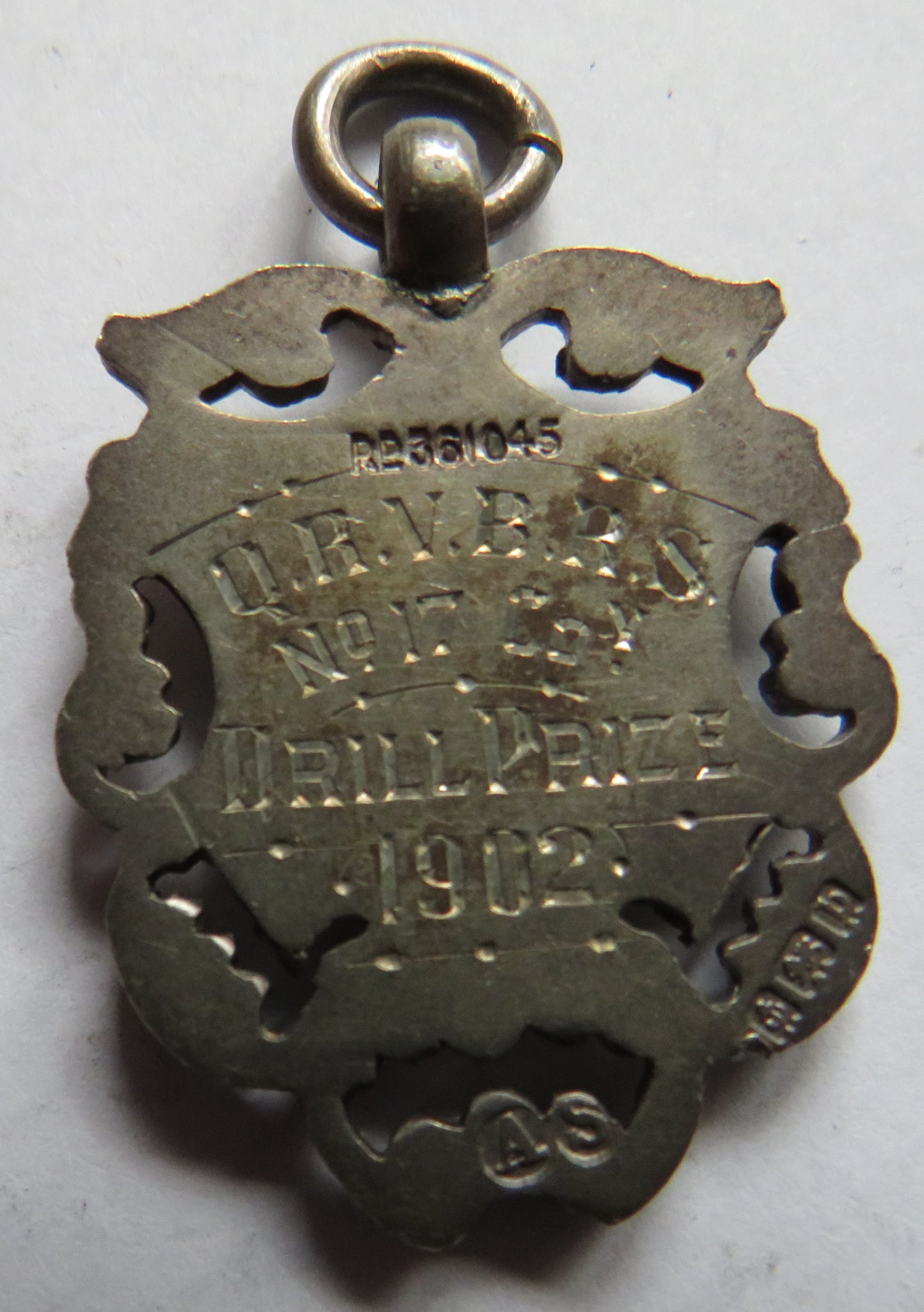 Antique Sterling Silver Fob Medal 1902 Drill Prize