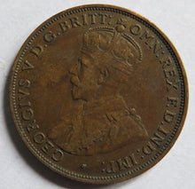 Load image into Gallery viewer, 1917-I King George V Australia One Penny Coin
