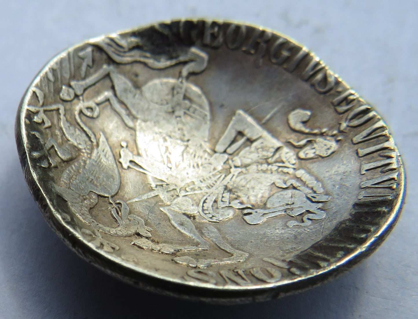 Antique Silver Fisherman's charm Medal / Token / St George