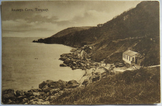 Vintage Postcard of Ansteys Cove, Torquay