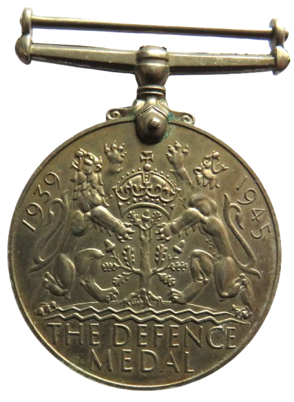 1939 - 1945 King George VI WWII The Defence Medal