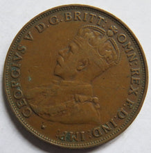 Load image into Gallery viewer, 1921 King George V Australia One Penny Coin
