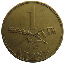 Load image into Gallery viewer, 1946 Denmark One Krone Coin
