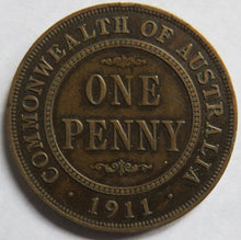 Load image into Gallery viewer, 1911 King George V Australia One Penny Coin
