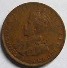 Load image into Gallery viewer, 1927 King George V Australia One Penny Coin
