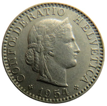 Load image into Gallery viewer, 1954 Switzerland 20 Rappen Coin
