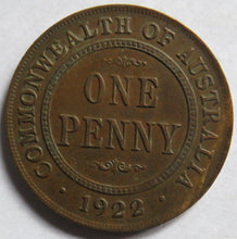 Load image into Gallery viewer, 1922 King George V Australia One Penny Coin
