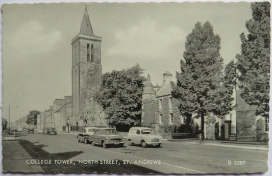 Vintage Postcard of College Tower, North Street, St Andrews