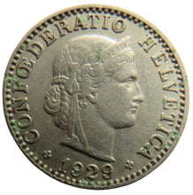 Load image into Gallery viewer, 1929 Switzerland 20 Rappen Coin
