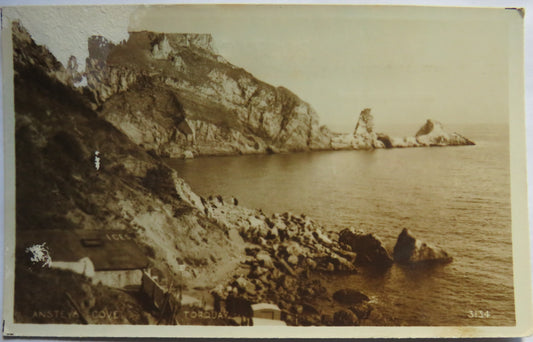 Vintage Postcard of Ansteya Cove, Torquay