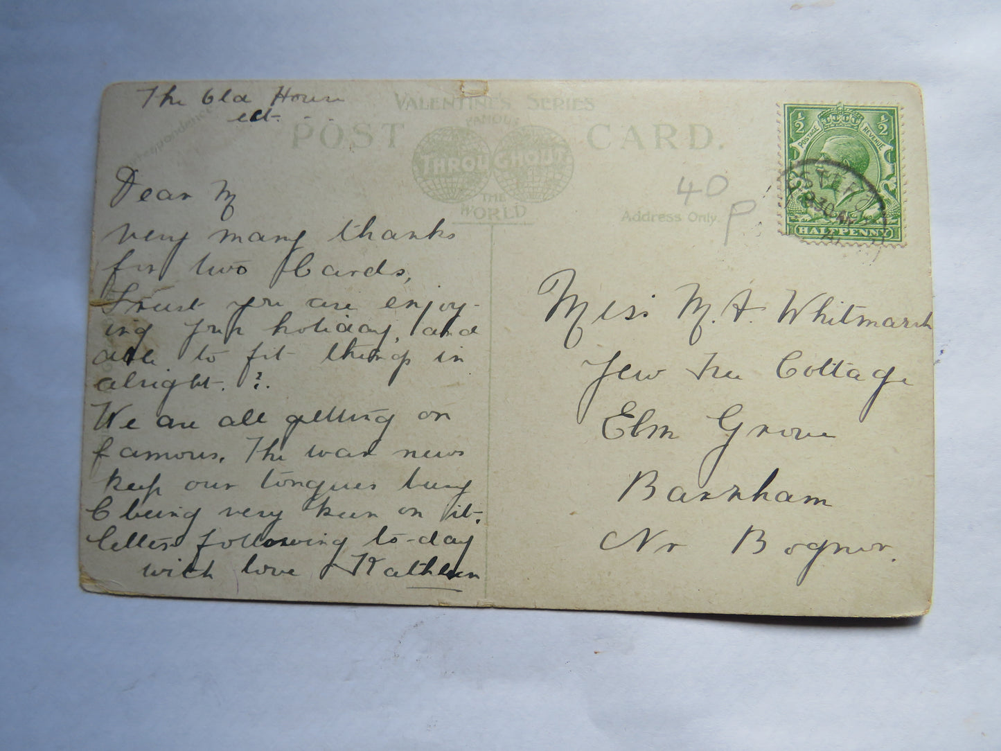 Antique Postcard of Arundel Castle From The Meadows