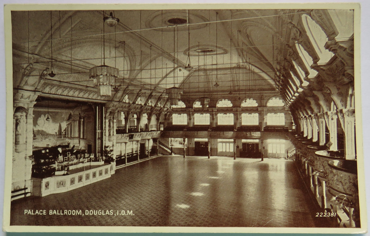 Vintage Postcard of Palace Ballroom, Douglas, Isle of Man - Valentine's Series image 1