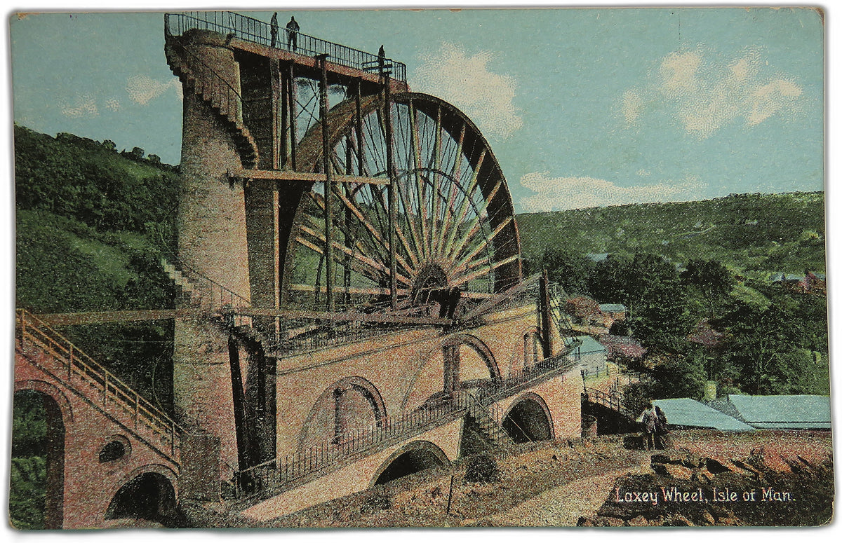 Vintage Postcard of Laxey Wheel, Isle of Man, Shurey's Publications image 1