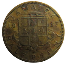 Load image into Gallery viewer, 1937 King George VI Jamaica Halfpenny Coin
