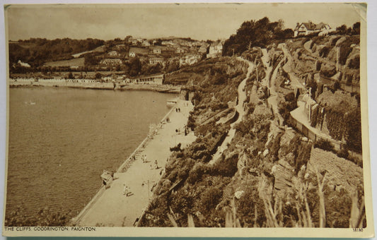 Vintage Postcard of The Cliffs, Goodrington, Paignton image 1