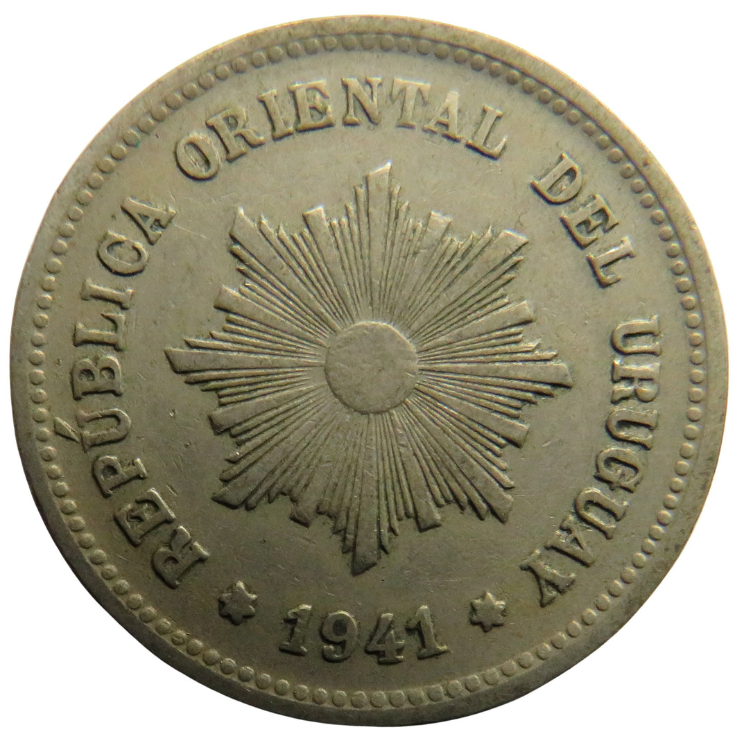 1941 Uruguay 5 Centesimos Coin