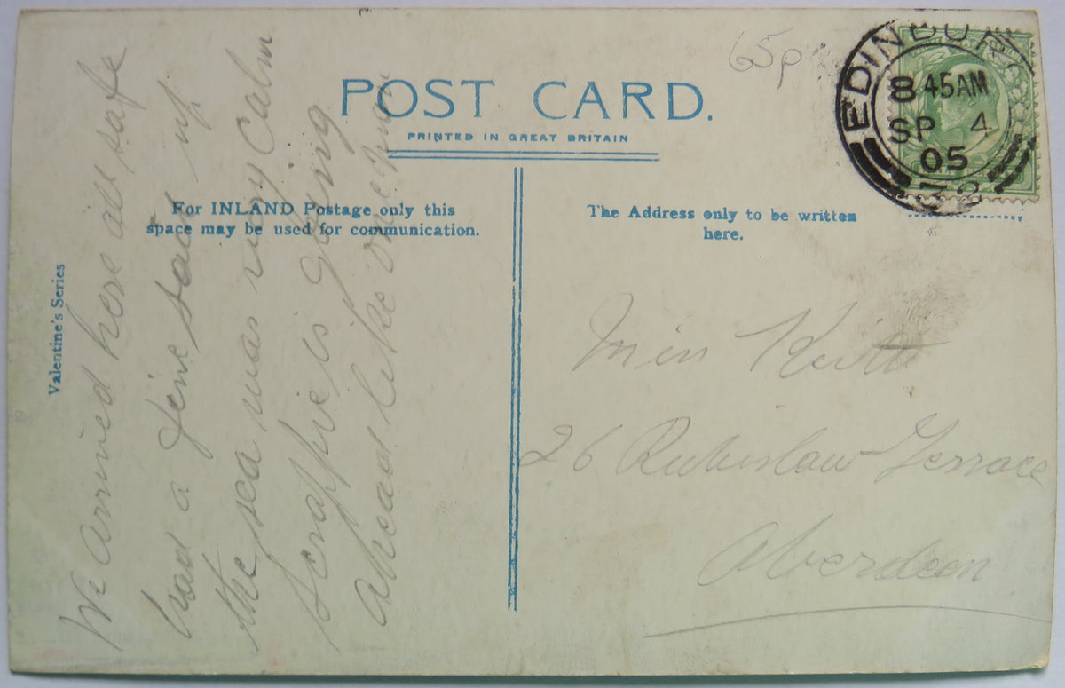 Vintage Postcard of Princes Street, Edinburgh, 1905, Valentine's Series image 2