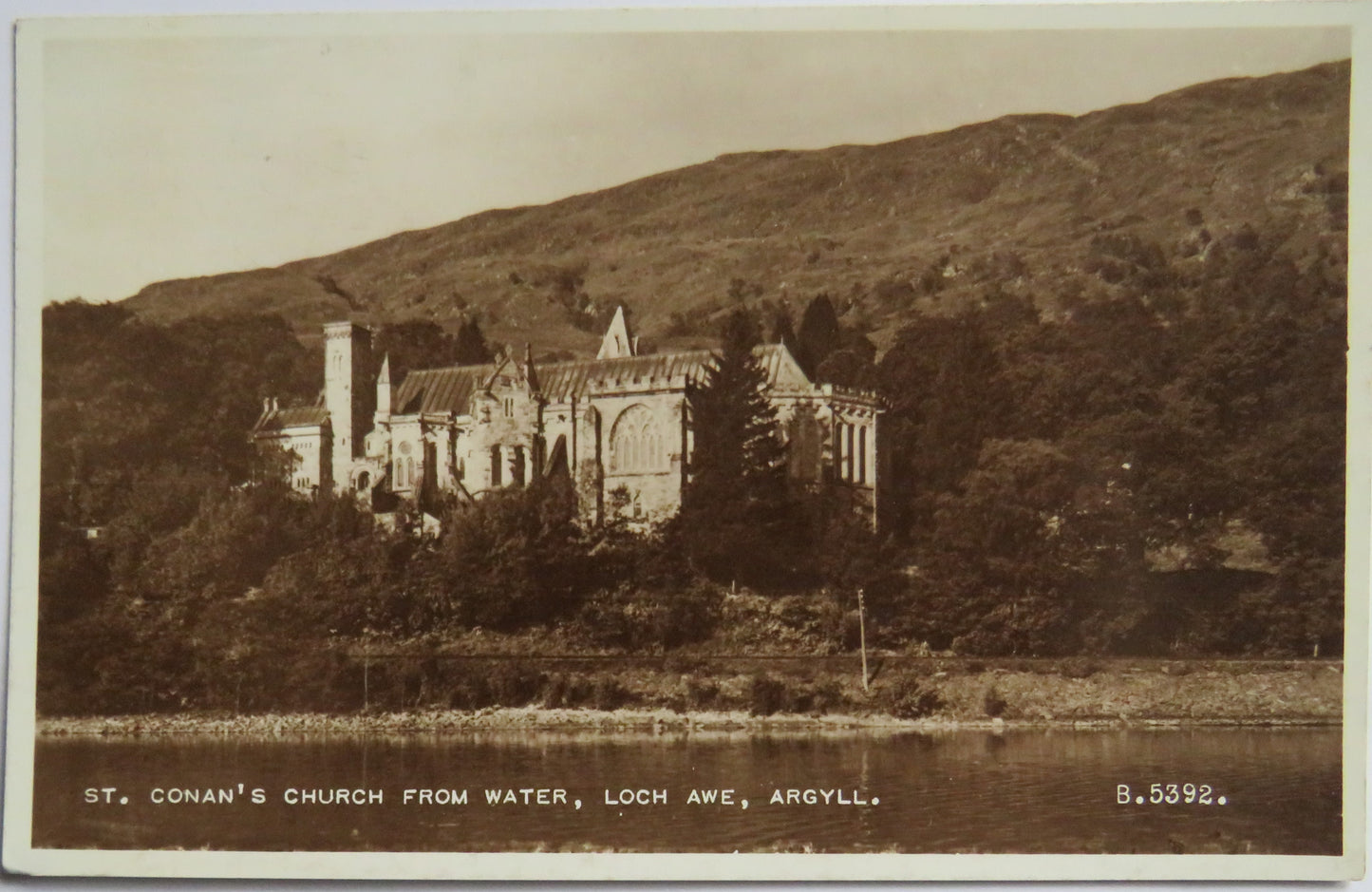 Vintage Postcard of St Conan's Church From Water, Loch Awe, Argyll