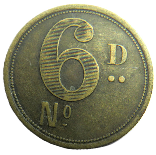 Vintage R A & Sons London 6d Sixpence Token
