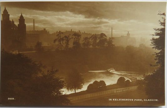 Vintage Postcard of The Kelvin Grove Park, Glasgow