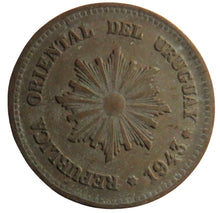 Load image into Gallery viewer, 1943 Uruguay 2 Centimos Coin
