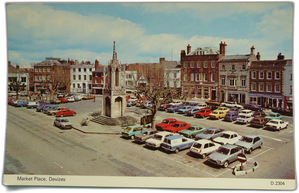 Vintage Postcard of Market Place, Devizes, E.T.W. Dennis & Sons image 1