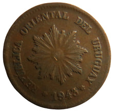 Load image into Gallery viewer, 1943 Uruguay 2 Centimos Coin
