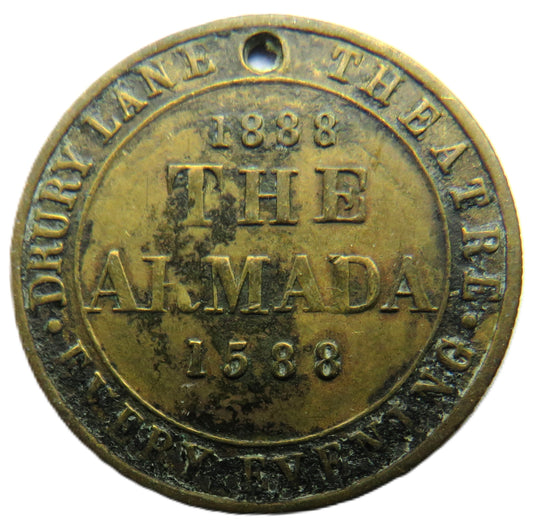 1588-1888 The Armada Drury Lane Theatre Token