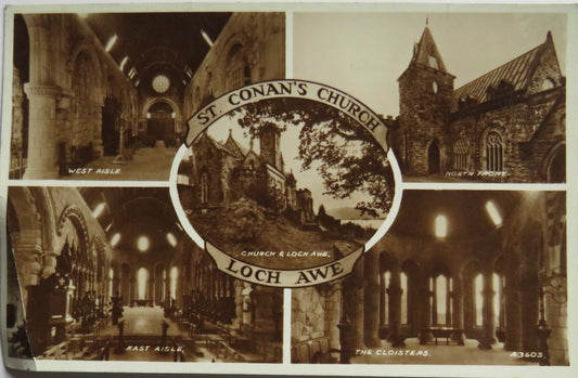 Vintage Postcard of St. Conan's Church Loch Awe