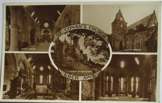 Vintage Postcard of St Conan's Church Loch Awe