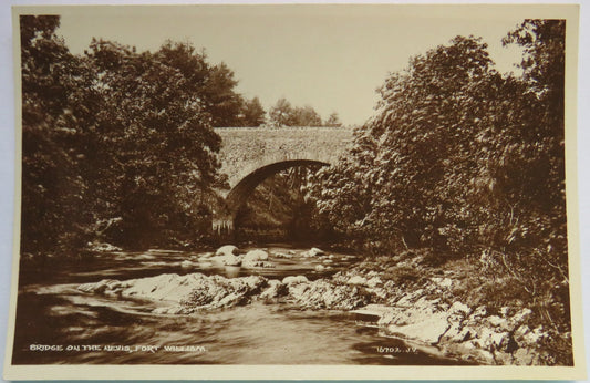 Vintage Postcard of Bridge on the Nevis, Fort William, Valentine's Postcard image 1