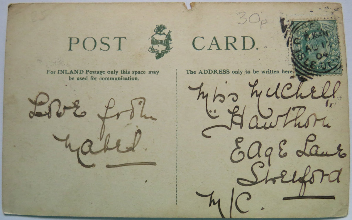 Vintage Postcard of Lhen Coan Groudle, Isle of Man, 1904 image 2