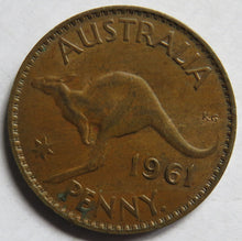 Load image into Gallery viewer, 1961 Queen Elizabeth II Australia One Penny Coin
