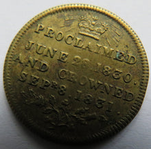 Load image into Gallery viewer, Proclaimed 1830 Crowned 1831 King William IV &amp; Queen Adelaide Medallion
