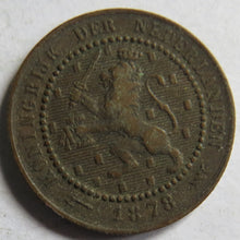 Load image into Gallery viewer, 1878 Netherlands One Cent Coin
