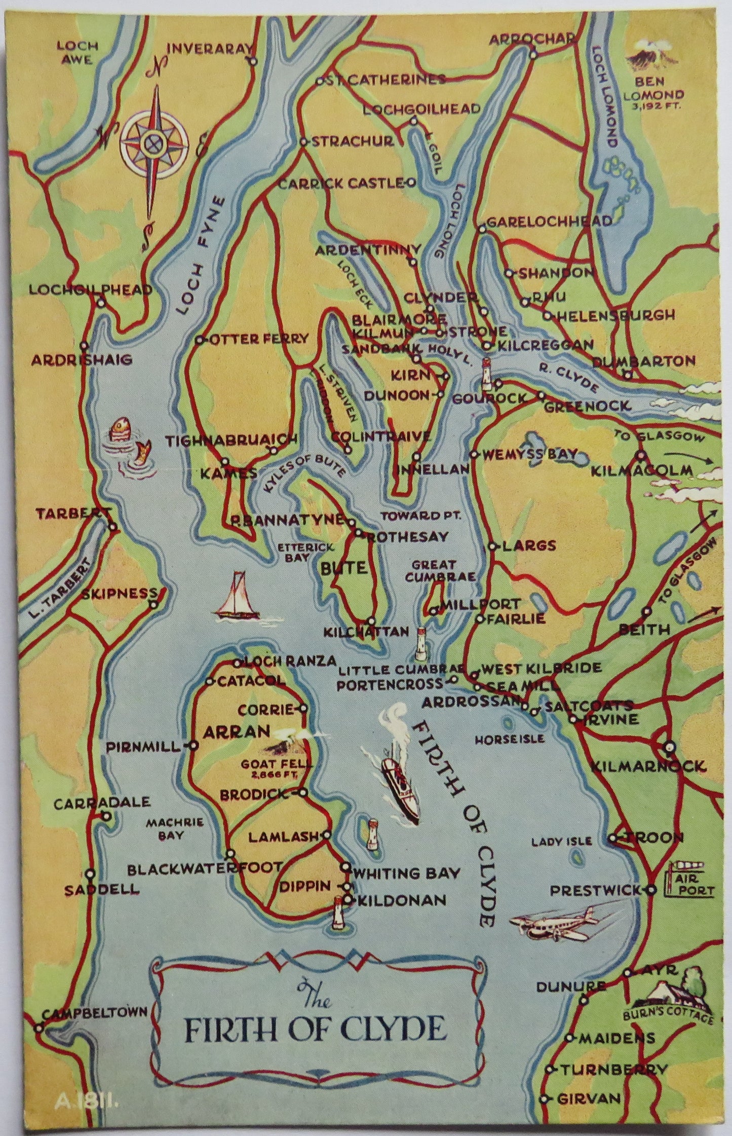 Vintage Postcard of The Firth of Clyde